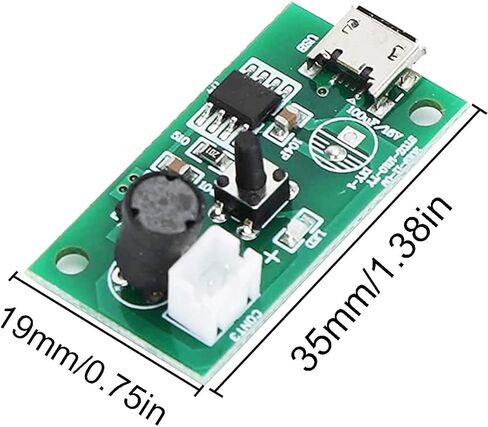 وحدة ترطيب ميكرو USB، 108 كيلو هرتز 2 وات 20 مم، جهاز صنع الرذاذ بالموجات فوق الصوتية، التحكم في التشغيل، التحكم في التفتيت، مع كابل USB ميكرو من القطن in Saudi Arabia