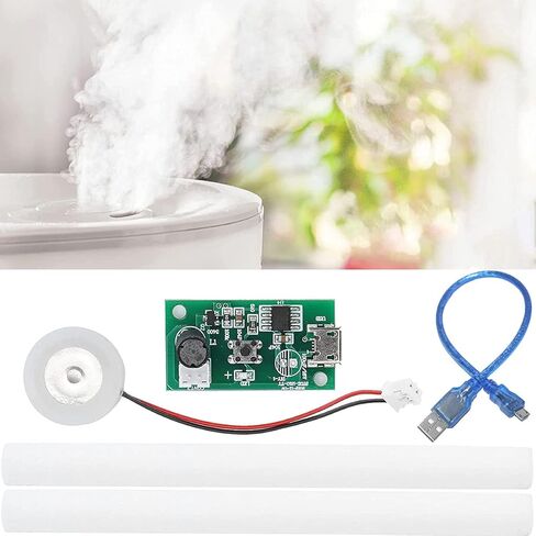 وحدة ترطيب ميكرو USB، 108 كيلو هرتز 2 وات 20 مم، جهاز صنع الرذاذ بالموجات فوق الصوتية، التحكم في التشغيل، التحكم في التفتيت، مع كابل USB ميكرو من القطن in Saudi Arabia