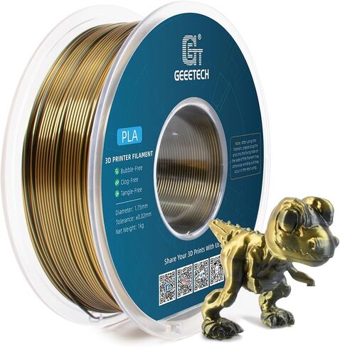 Geeetech Silk PLA Filament 1.75mm Silk Dual Color Filament,Coextrusion Dichromatic Metal-Like Shiny Consumable 1kg (2.2lbs) 1 Spool,Dimensional Accuracy +/- 0.03 mm, Black Red in Saudi Arabia