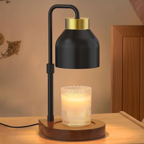 Uflatek Candle Warmer Lamp,Electric Candle Lamp Warmer with Timer Adjustable Height Dimmable Candle Lamp with 2 Bulbs,Melting Warm Lamp for Jar Candle,House Warming Gifts New Home Decor,Black in Saudi Arabia
