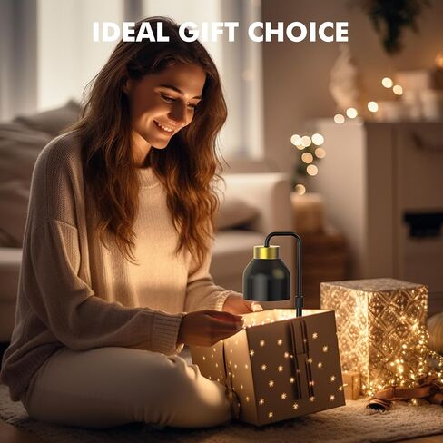 Uflatek Candle Warmer Lamp,Electric Candle Lamp Warmer with Timer Adjustable Height Dimmable Candle Lamp with 2 Bulbs,Melting Warm Lamp for Jar Candle,House Warming Gifts New Home Decor,Black in Saudi Arabia