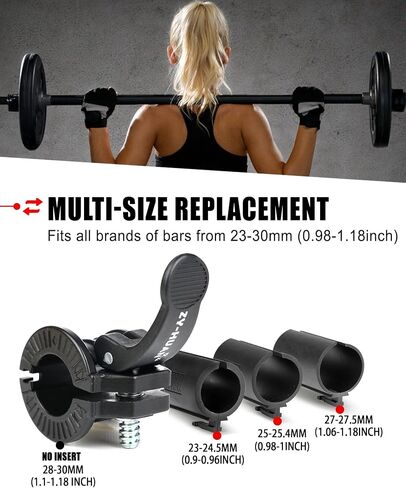 Pro Barbell Clips 1 inch Barbell Clamps 0.9-1.18inch Quick Release Weight Clips for Bars Multi-Size Adjustable Olympic Barbell Clamps in Saudi Arabia