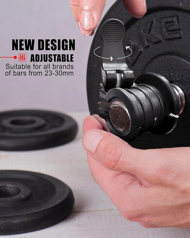 Pro Barbell Clips 1 inch Barbell Clamps 0.9-1.18inch Quick Release Weight Clips for Bars Multi-Size Adjustable Olympic Barbell Clamps in Saudi Arabia