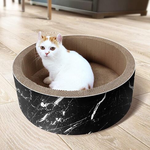 FluffyDream Cat Scratcher Cardboard, Scratching Pad House Bed Furniture Protector, Infinity Shape (Wood, Reversible Wood) in Kuwait