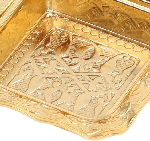 وعاء زخرفي ذهبي من Yuehuam، وعاء مركزي للطاولة، وعاء بقاعدة على الطراز الأوروبي العتيق، وعاء تركي للحفلات مصنوع من سبائك الزنك مع غطاء مقاوم للغبار لتزيين سطح المكتب in Kuwait