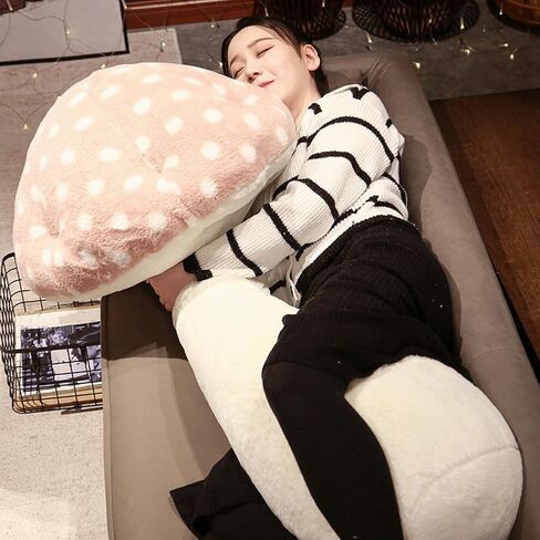 Mushroom Body Pillow, Mushroom Plush Body Pillow, Mushroom Shaped Stuffed Long Pillow, Home Decor Mushroom Plushies Pillow for Couch Sofa Bed Car Cushions Sleeping Pillow (Pink-51.2inch) in Saudi Arabia
