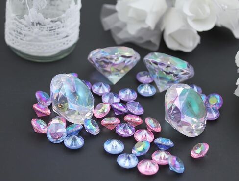 Allstarco 100PCS 18x13mm Emerald Cut Decorating Gems AB Coating for Table Scatter Wedding Decorations Vase Fillers in Saudi Arabia