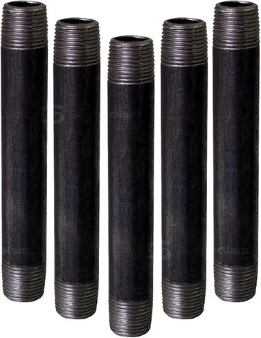 Everflow Supplies NPBL1460-5 close nipple pipe, 1/4" x 6", Black in Saudi Arabia