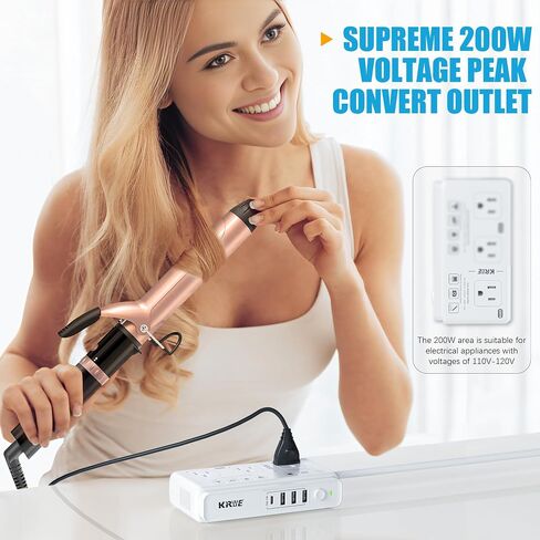 220v to 110v Voltage Converter Adapter: International Universal US to Europe Travel Power Plug Transformer - 2000W Electric Hair Dryer Step Down Outlet for US European UK EU Italy in Saudi Arabia