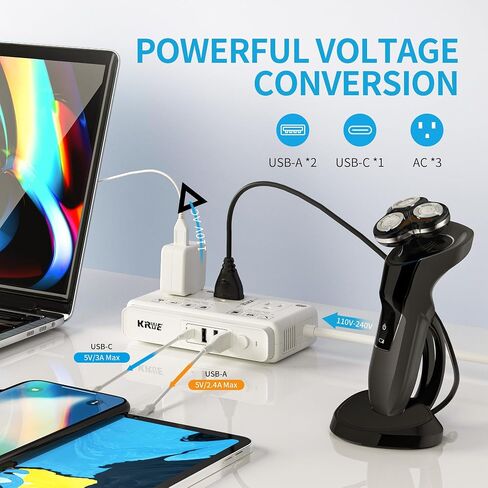 220v to 110v Voltage Converter Adapter: International Universal US to Europe Travel Power Plug Transformer - 2000W Electric Hair Dryer Step Down Outlet for US European UK EU Italy in Saudi Arabia
