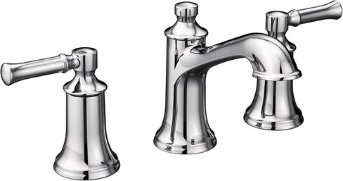 Moen Dartmoor Chrome Two-Handle High Arc Widespread Bathroom Sink Faucet for 3-Hole Setups with Valve Included, TV6805 in Saudi Arabia
