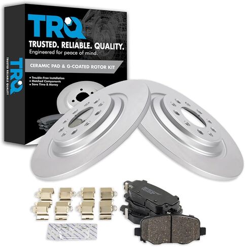 TRQ Rear Ceramic Disc Brake Pads & G-Coated Rotors Kit for Buick Chevy Pontiac in Saudi Arabia