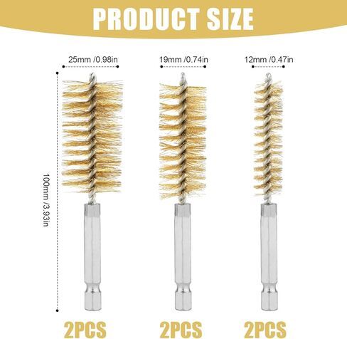 6pcs Copper Pipe Cleaning Brush, 0.47 Inch, 0.75 Inch, 1 Inch Bore Brush for Drill Wire Bore Brush Wire Cleaning Brush for Drill in Saudi Arabia