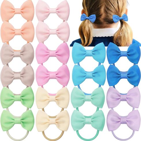CÉLLOT Girls Hair Ties,20 PCS 2.75 inch Hair Bows No Slip Durable Elastic Ponytail Holders Hair Ties for Baby Girls Schoolgirls Kids Toddler Hair Accessories in Saudi Arabia