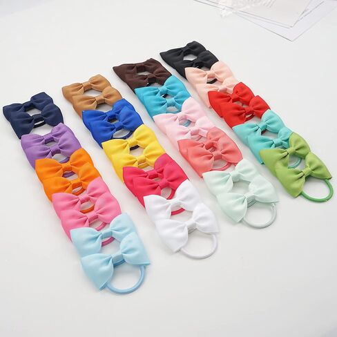 CÉLLOT Girls Hair Ties,20 PCS 2.75 inch Hair Bows No Slip Durable Elastic Ponytail Holders Hair Ties for Baby Girls Schoolgirls Kids Toddler Hair Accessories in Kuwait