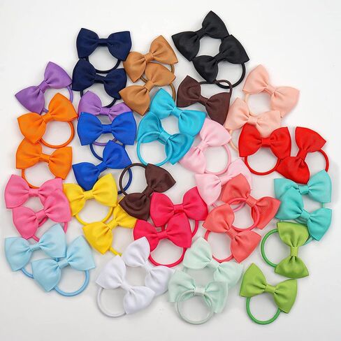 CÉLLOT Girls Hair Ties,20 PCS 2.75 inch Hair Bows No Slip Durable Elastic Ponytail Holders Hair Ties for Baby Girls Schoolgirls Kids Toddler Hair Accessories in Kuwait