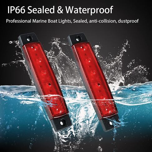 LED Boat Interior Lights Marine Courtesy Light Strip Deck Transom Cockpit Navigation Lighting Waterproof 12V for Fishing Pontoon Sailboat Kayak (6Pcs) (White) in Saudi Arabia