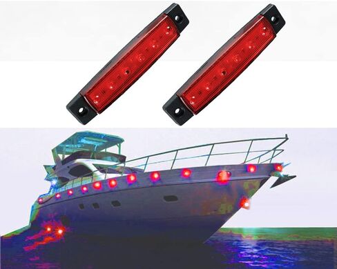 LED Boat Interior Lights Marine Courtesy Light Strip Deck Transom Cockpit Navigation Lighting Waterproof 12V for Fishing Pontoon Sailboat Kayak (6Pcs) (White) in Saudi Arabia