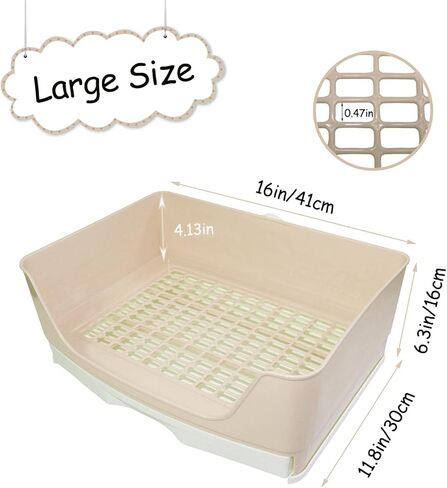 Tfwadmx Large Rabbit Litter Box Bunny Corner Toilet Potty Trainer with Drawer Bigger Pet Pan for Adult Guinea Pigs Chinchilla Hamster Hedgehog and Other Animals (Brown) in Kuwait
