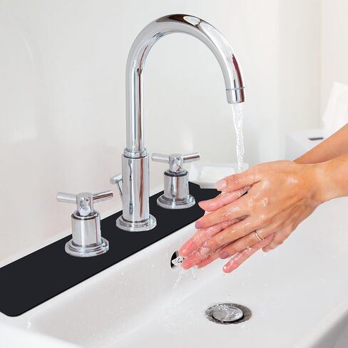 قطعتان من واقي رذاذ حوض الحمام - حصيرة صنبور لحوض المطبخ 3 فتحات، قطع واقي رذاذ الماء خلف الصنبور للتنقيط للمطبخ لحوض السجادة في المطبخ والحمام والمركبات الترفيهية والتخييم in Kuwait