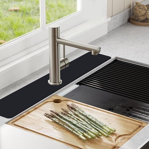 قطعتان من واقي رذاذ حوض الحمام - حصيرة صنبور لحوض المطبخ 3 فتحات، قطع واقي رذاذ الماء خلف الصنبور للتنقيط للمطبخ لحوض السجادة في المطبخ والحمام والمركبات الترفيهية والتخييم in Kuwait