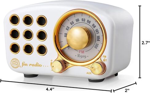 Retro Radio Bluetooth Speaker, Vintage Radio FM Radio with Old Fashioned Classic Style, Strong Bass Enhancement, Loud Volume, Bluetooth 5.0 Connection, TF Card Slot and MP3 Player (Black) in Saudi Arabia