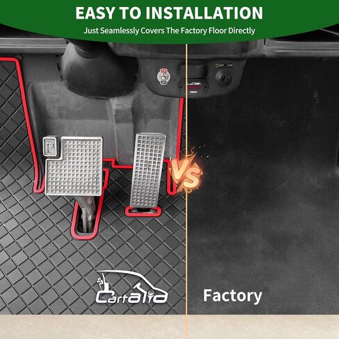 Yamaha Drive G29 Golf Cart Floor Mat, Upgraded Non-Slip Improved Full Coverage Liner Mats Replacement with 8MM Thick Rubber, Only Fits Yamaha Drive (Gen1), G29, YDR, Adventurer (2007-2016) in Saudi Arabia