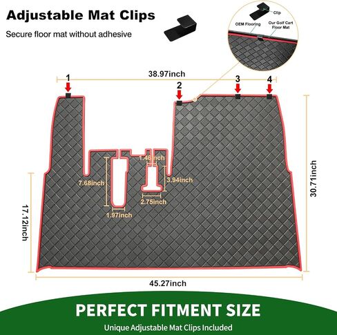 Yamaha Drive G29 Golf Cart Floor Mat, Upgraded Non-Slip Improved Full Coverage Liner Mats Replacement with 8MM Thick Rubber, Only Fits Yamaha Drive (Gen1), G29, YDR, Adventurer (2007-2016) in Saudi Arabia