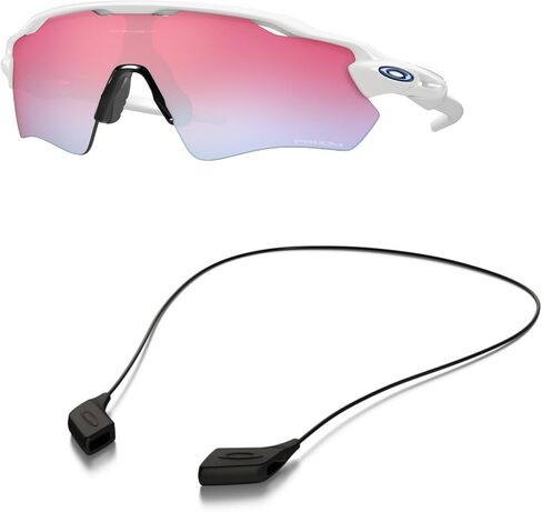 مجموعة النظارات الشمسية Oakley OO9208: OO 9208 920847 Radar Ev Path مصقول باللون الأبيض P ومجموعة ملحقات المقود باللون الأسود المتوسط in Saudi Arabia
