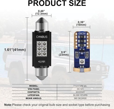 iBrightstar 41mm 211-2 212-2 578 194 168 T15 LED لمبات 3030 شرائح خالية من الأخطاء لسيارة شاحنة التصميم الداخلي قبة خريطة الباب لوحة ترخيص أضواء حزمة من 10، زينون أبيض in Kuwait