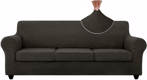 Newest 4 Pieces Couch Covers for 3 Cushion Couch Sofa High Stretch Thick Sofa Covers Furniture Protector Fitted Slipcovers for Dogs in Kuwait