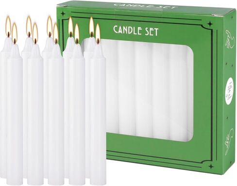 24 Pack Black Taper Candles - Taper Candles 10 Inch Dripless, Smokeless & Unscented - 7-7.5 Hours Long Burning - Hand Poured Tall Candlesticks - Ideal for Weddings, Dinner Parties, and Home Decor in Saudi Arabia