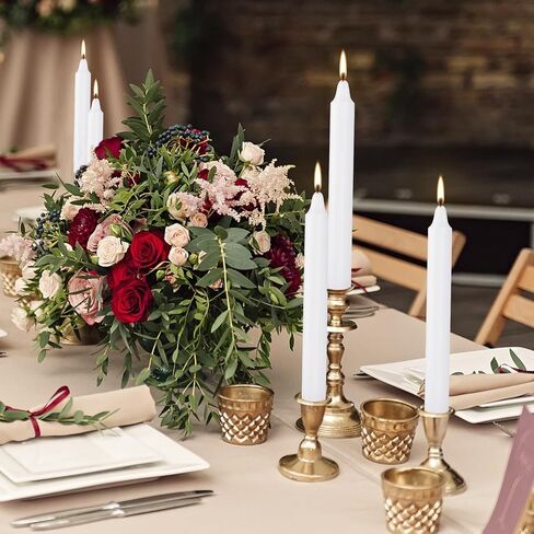 24 Pack Black Taper Candles - Taper Candles 10 Inch Dripless, Smokeless & Unscented - 7-7.5 Hours Long Burning - Hand Poured Tall Candlesticks - Ideal for Weddings, Dinner Parties, and Home Decor in Saudi Arabia