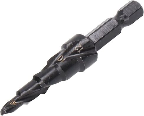 Stepped Drill, Step Drill Bit High Speed Steel Spiral Pagoda Hole Reamer Hex Shank Tool Metalworking Multipurpose Drill Bits(9 Steps(4‑20mm)) in Saudi Arabia