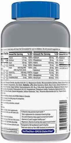 Centrums Silver Men 50+ Multivitamin, 275 Tablets Bundle - Adult Multi & Letter Vitamins Herbals & Dietary Supplements for Health in Saudi Arabia