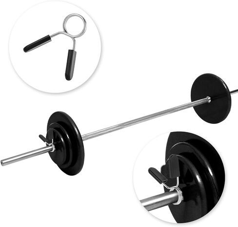 Weight Clips for Bars, 8 Pcs 1 Inch Barbell Clamps Stainless Steel Bar Clips Weight Lifting Spring Collar Clips with Easy-Grip Handle for Strength Training Gym Equipment Accessory in Saudi Arabia