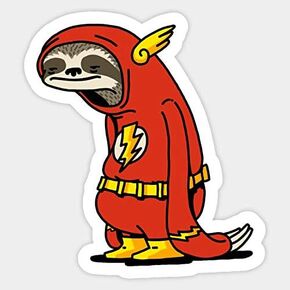 Sloth Flash Funny Bumper Laptop,MacBook Decal Sticker (4 INCH)