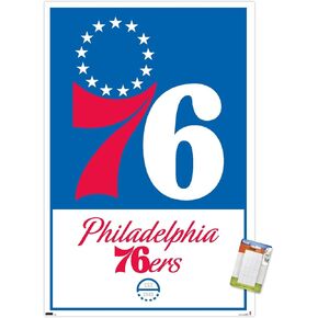 Trends International NBA Philadelphia 76ers - Logo 21 Wall Poster, 22.375" x 34", Unframed Version