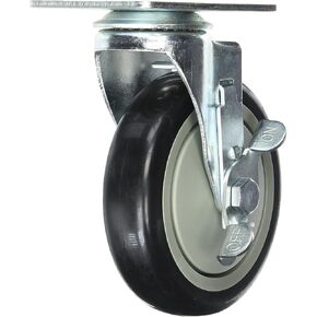 Winco CT-33B Universal Brake Plate Caster Set, 3.5 by 3.5-Inch,Black, Medium