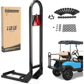 Universal Rear Safety Grab Bar Compatible with Yamaha Club Car EZGO Golf Cart with Reflective Triangle Board