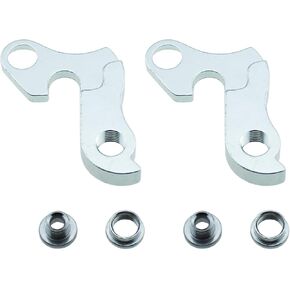 RLECS 2PCS 60x40mm Universal Aluminium Alloy Derailleur Mounts Bike Rack Hook Silver MTB Tail Hook Suitable for MTB Bike Road Bike