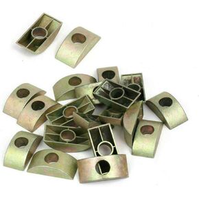 AKOAK 20 Count 8mm Hole Dia Bronze Tone Furniture Connector Nuts Half Moon Nuts Spacer Washer for Connect Furniture