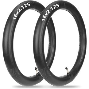 16 Inch Bike Inner Tubes - 2 Pack 16x2.125 Bike Tube with Bent Valve Stem Compatible with Most 16x1.75 16x1.95 16x2.125 Bike Inner Tubes for Most 16" Kid Bikes Electric Bike Bicycle Motorcycle