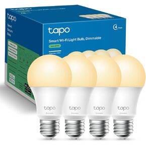 TP-Link Tapo Smart Light Bulbs, 800 Lumens (60W Equivalent), 2700K Soft Warm White LED Bulb, Dimmable, Compatible with Alexa and Google Home, No Hub Required, A19 E26, Tapo L510E(4-Pack)…