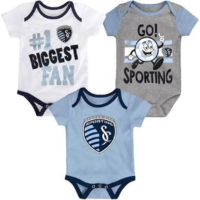 Outerstuff Sporting Kansas City 3-Pack True Fan Team Logo Newborn/Infant Baby Bodysuit Onesie