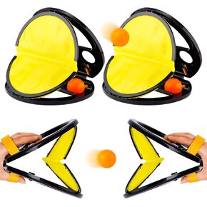 Toss and Catch Ball Set, 2pcs Nylon Cloth and Plastic Ball Claws & 4pcs Plastic Balls Squap Catch Ball Outdoor Toy Easy to Carry Outdoor Games for Kids Outdoor Yard Games Beach
