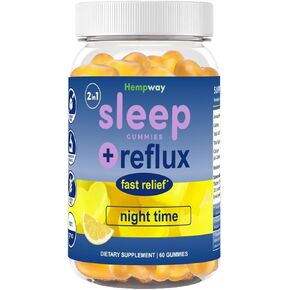 Acid Reflux Relief Nighttime Antacid Sleep Gummies | Fast Acting Stomach Relief | Sugar Free Lemon 60 ct