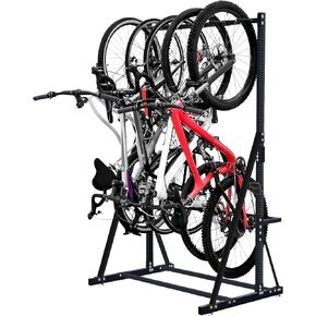 KAXIWEI Freestanding Bike Storage Rack 300lbs Max 5 Bikes，Vertical Bike Rack for Indoor Garage Floor Stand Bicycle Organizer Heavy-Duty Solid Steel Bike Storage Rack for Home and Garage Organizer