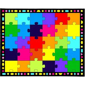 Booooom Jackson Classroom Rug Elementary, Large Classroom Carpet Preschool Seating Rug for School, Preschool Rugt with Non-Slip Backing，10.5x13 ft (BJ-Class-Pz10C-40320-QR)