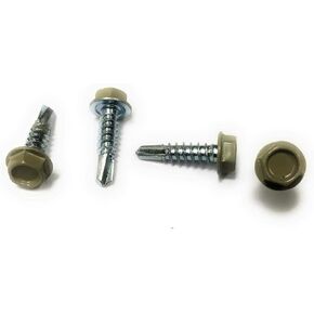 (50PK with 1 Bit) #8 X 5/8" Self Drilling zinc Plated Screw with Clay Painted Head